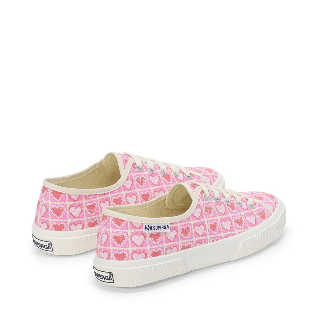 3750 Heart Crochet Print Leggera Sneakers - Pink Beige Coral
