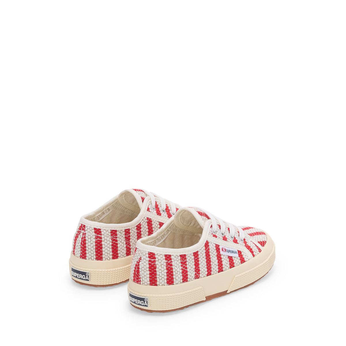 2750 Kids Cotton Stripes Sneakers - Red-Off White