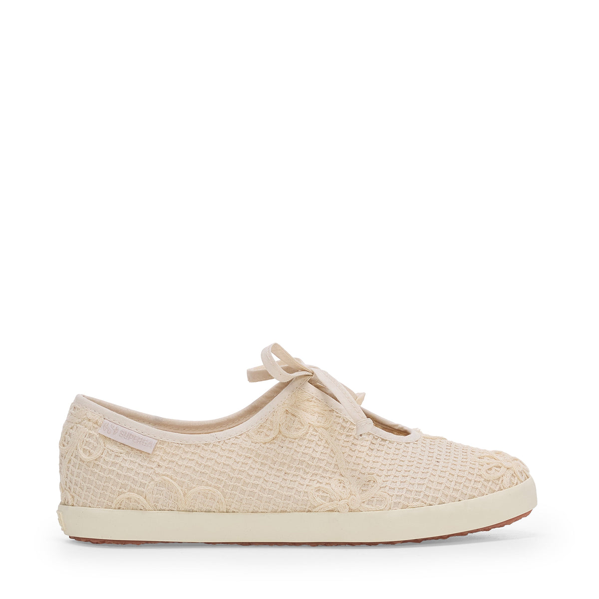 2442 Ballerina Lace Net Flower Crochet - Sneakers - Beige Raw-Off White