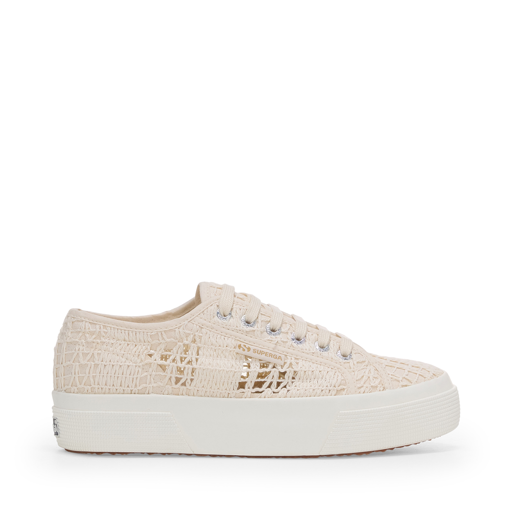 2740 Platform Crochet - Beige Raw Braid Avorio