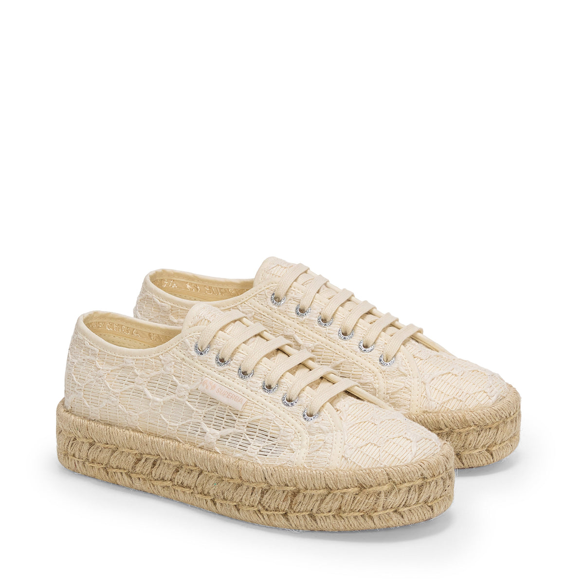 2740 Platform Crochet Rope - White Avorio Natural