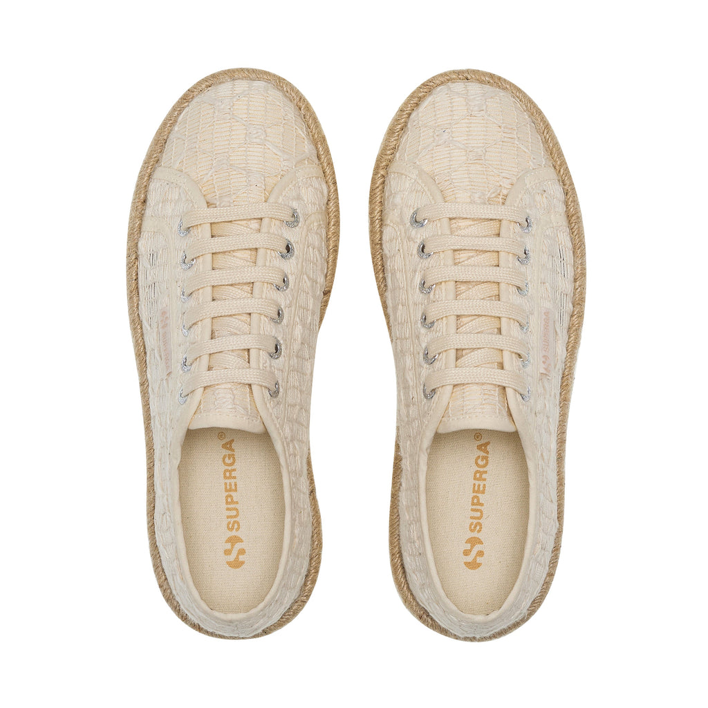 2740 Platform Crochet Rope - White Avorio Natural
