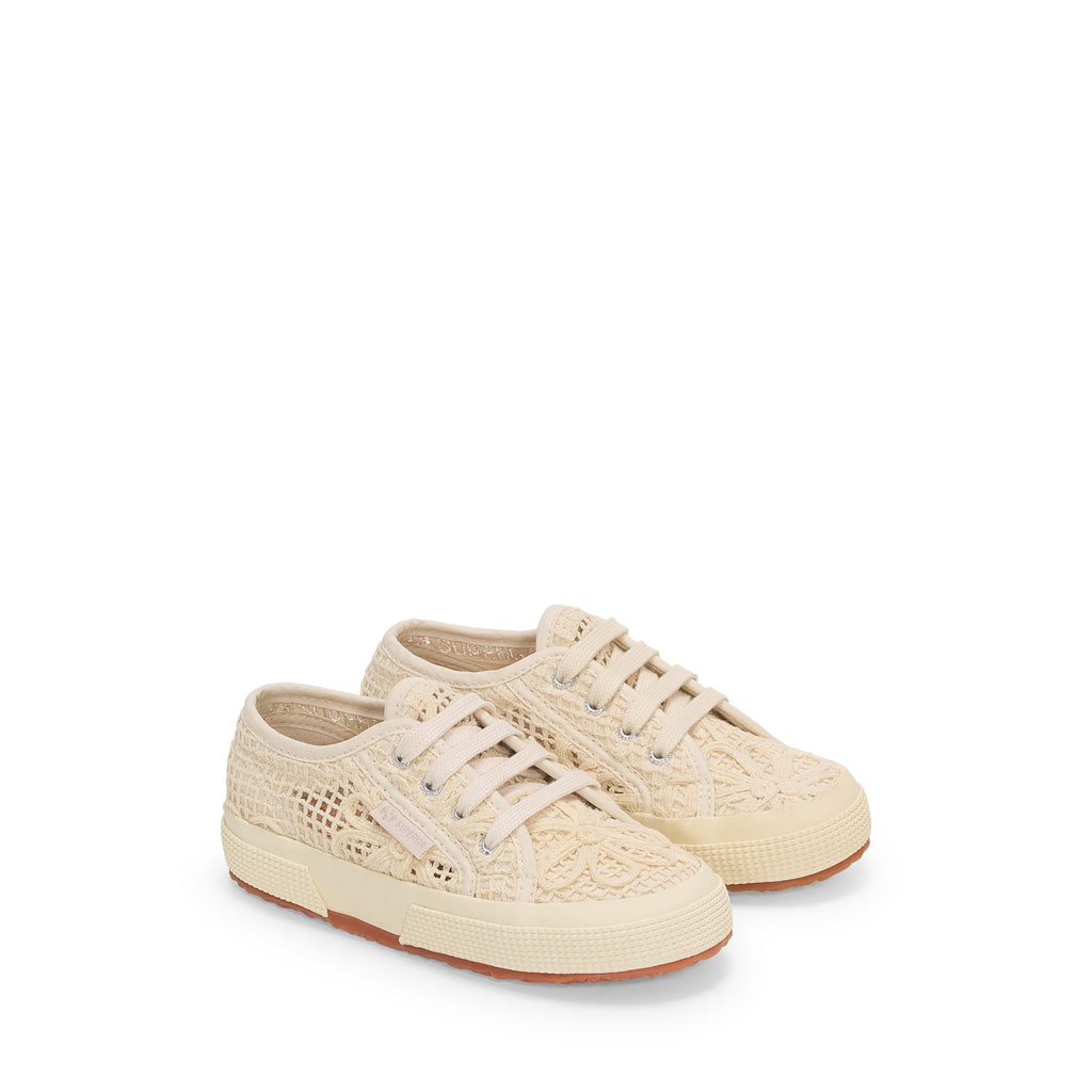 2750 Kids Net Flower Crochet - Beige Raw-Off White