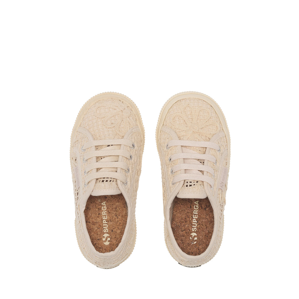 2750 Kids Net Flower Crochet - Beige Raw-Off White