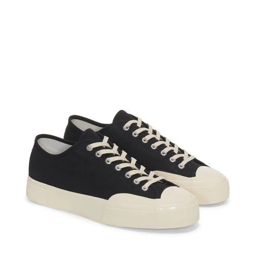 2432 Works Low Cut Cotton Canvas - Black/Off White