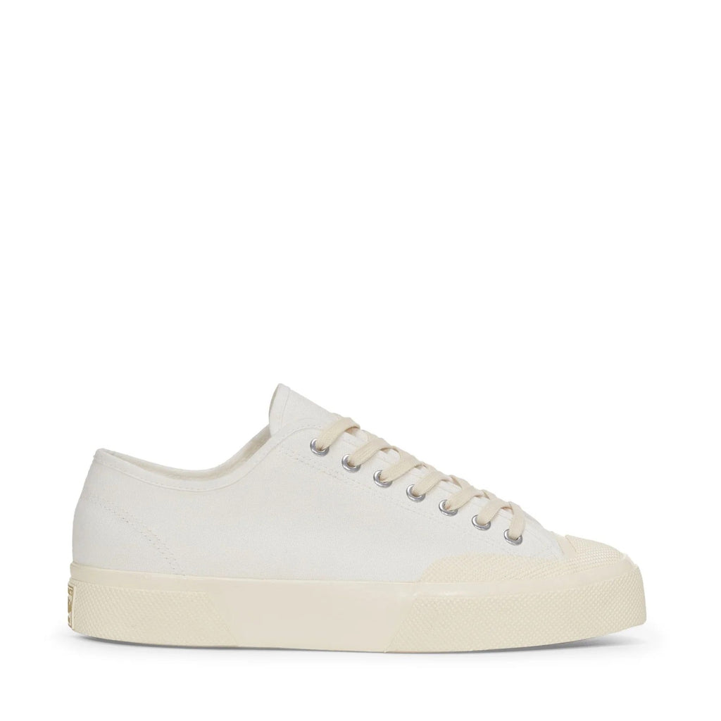 2432 Works Low Cut Cotton Canvas Sneakers - White/Off White