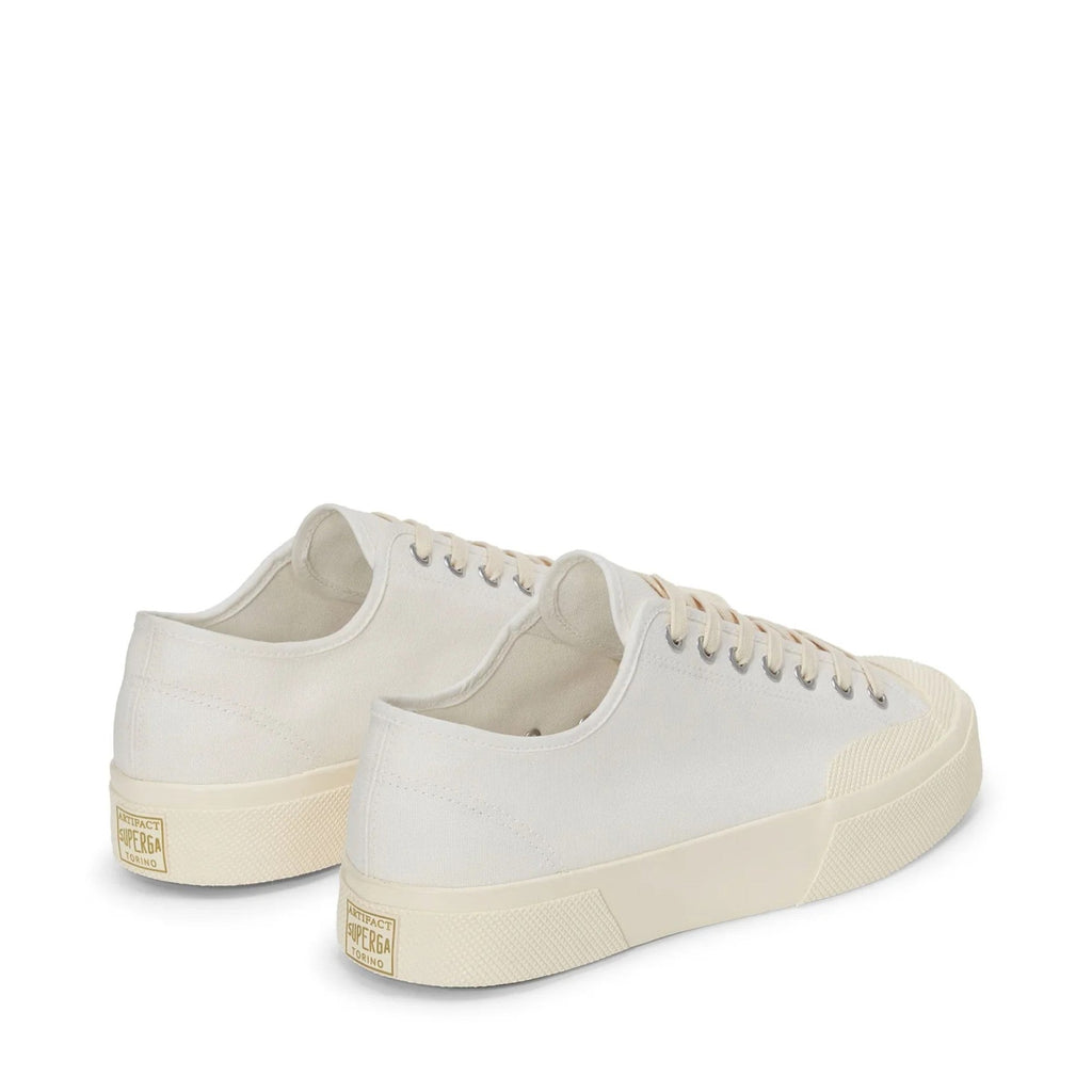 2432 Works Low Cut Cotton Canvas Sneakers - White/Off White