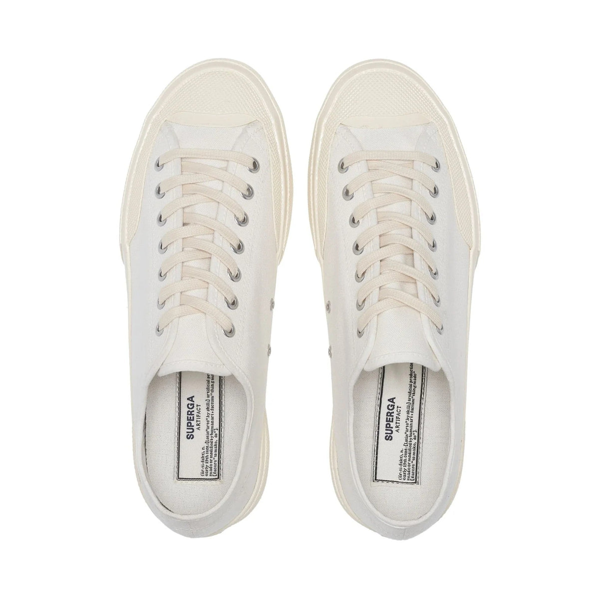2432 Works Low Cut Cotton Canvas Sneakers - White/Off White