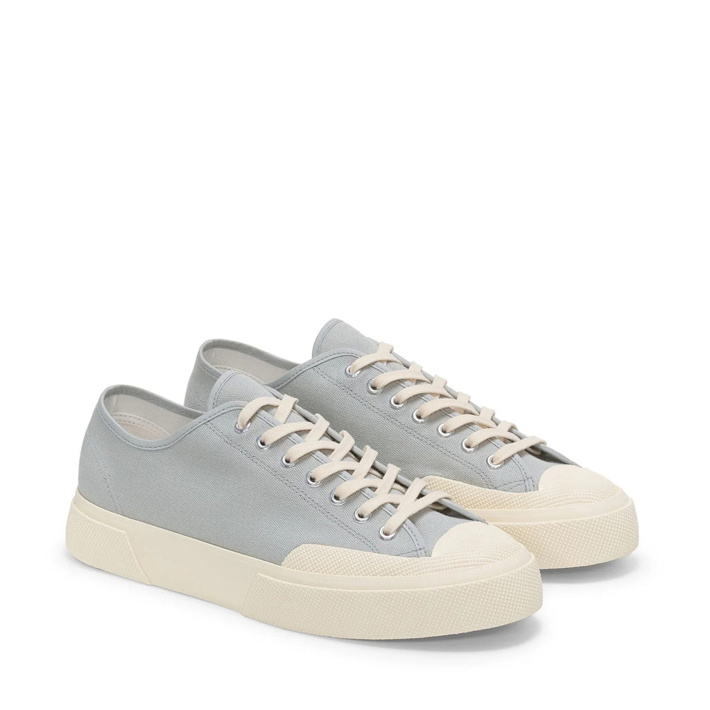 2432 Works Low Cut Cotton Canvas Sneakers - Dusty Grey/Off White