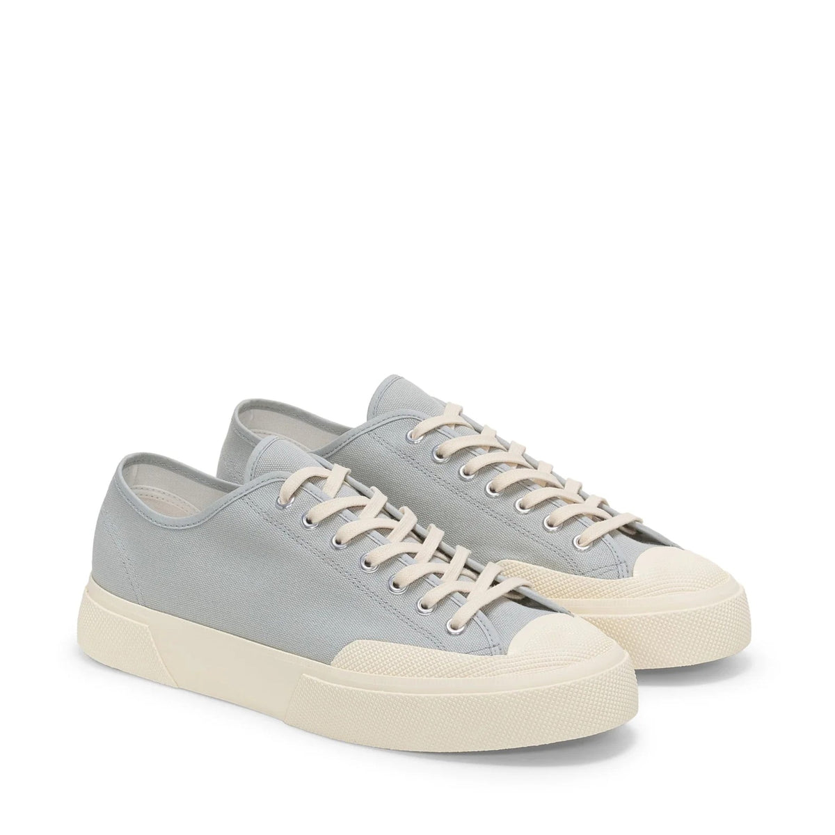 2432 Works Low Cut Cotton Canvas Sneakers - Dusty Grey/Off White