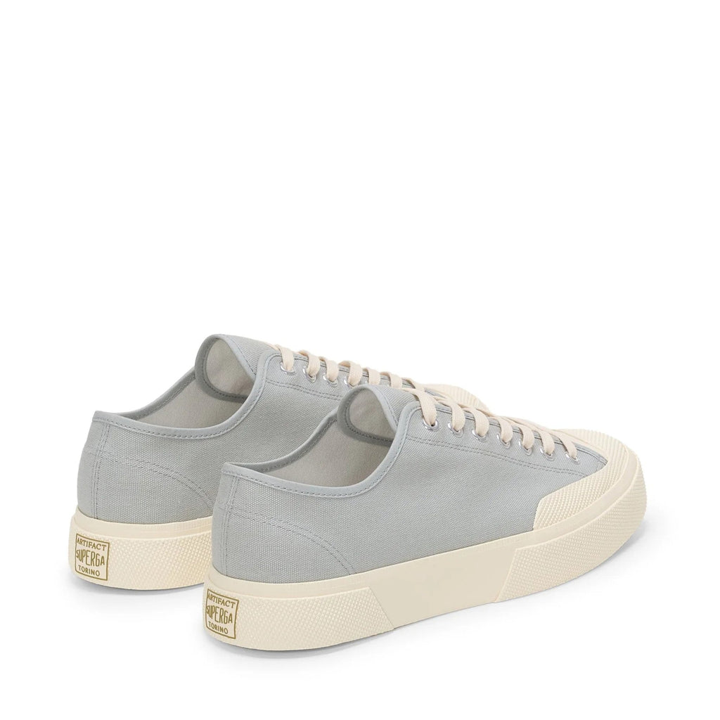 2432 Works Low Cut Cotton Canvas Sneakers - Dusty Grey/Off White