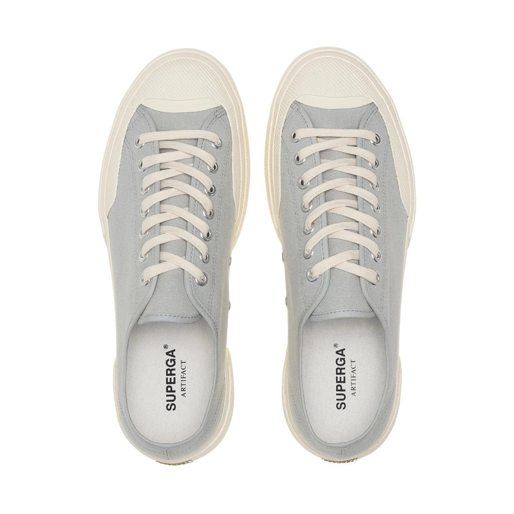 2432 Works Low Cut Cotton Canvas Sneakers - Dusty Grey/Off White