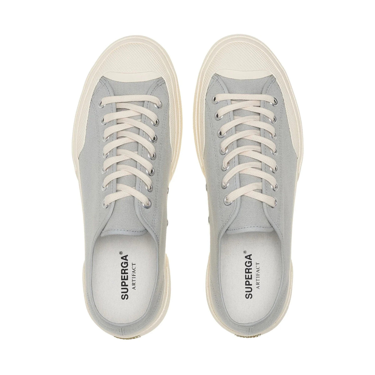 2432 Works Low Cut Cotton Canvas Sneakers - Dusty Grey/Off White