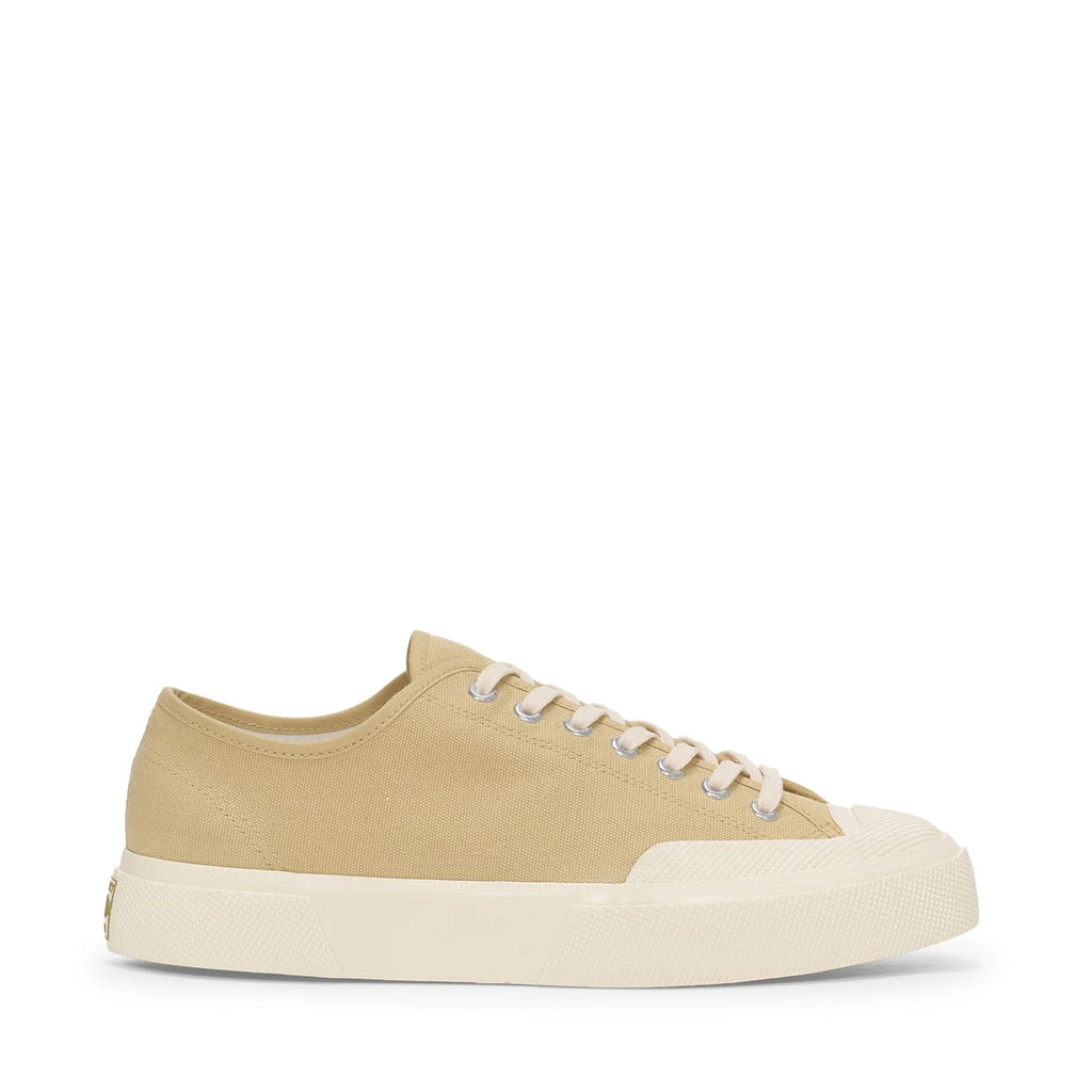 2432 Works Low Cut Cotton Canvas Sneakers - Beige/Off White