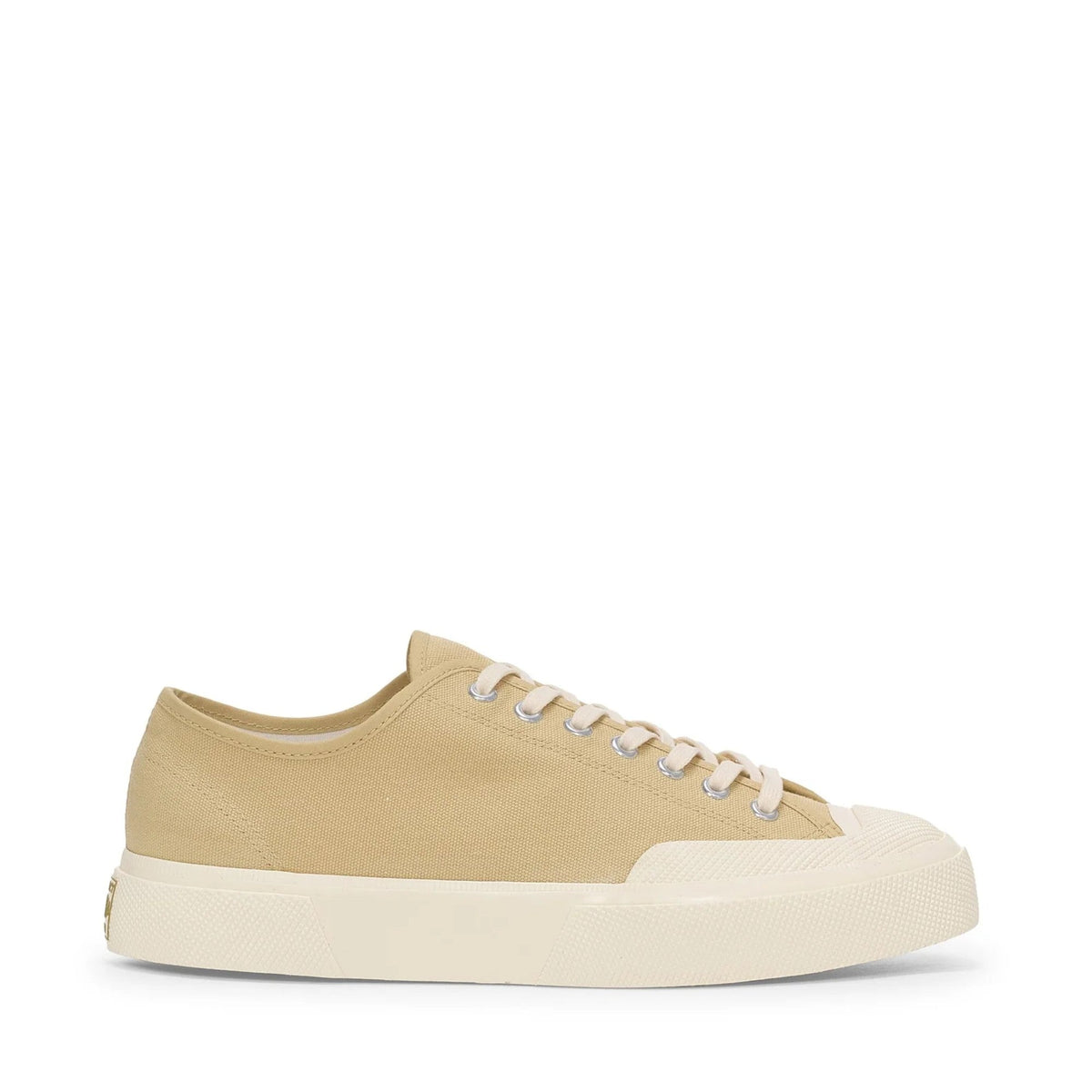 2432 Works Low Cut Cotton Canvas Sneakers - Beige/Off White