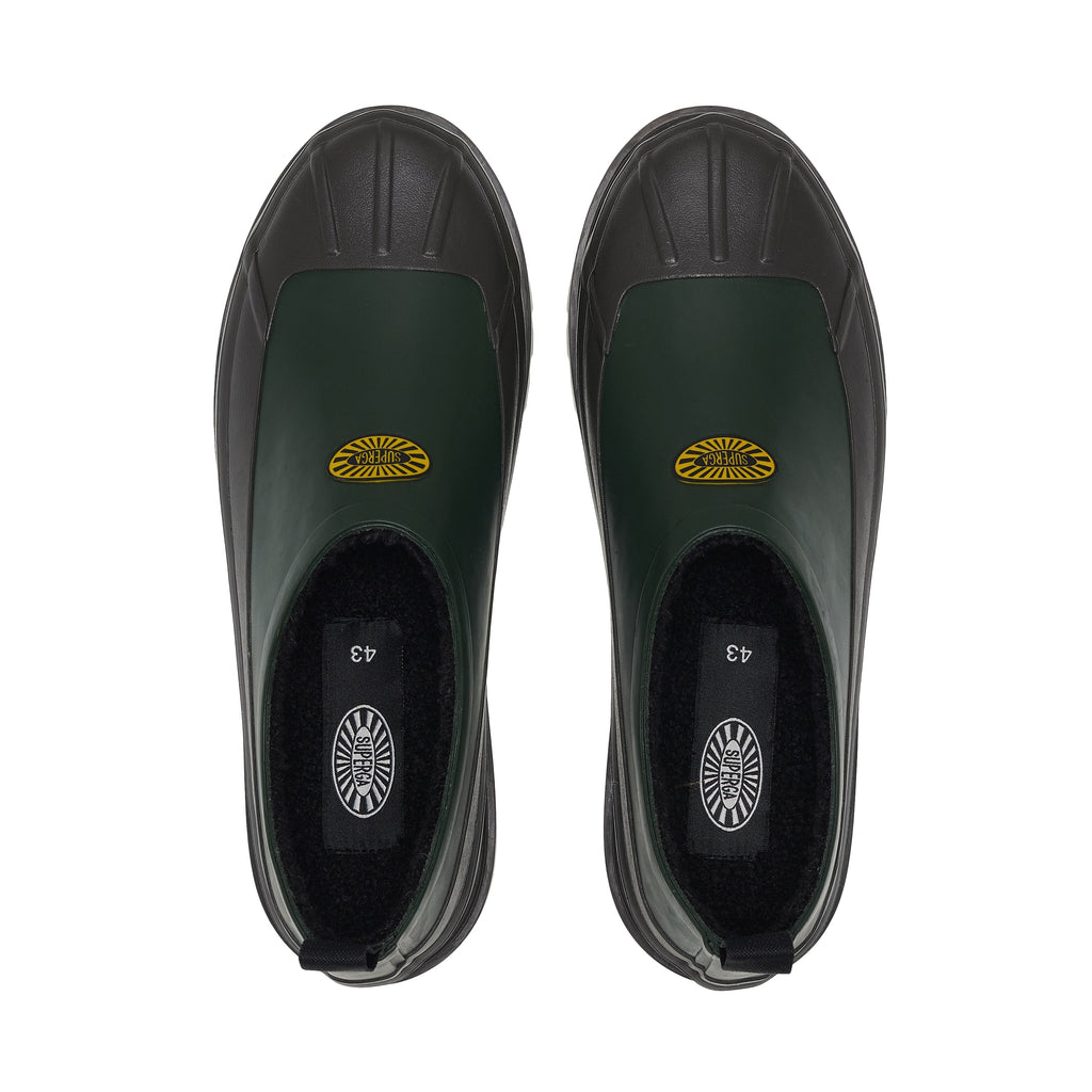 3333 Rubber Alpina Duck Mule - Green-Brown